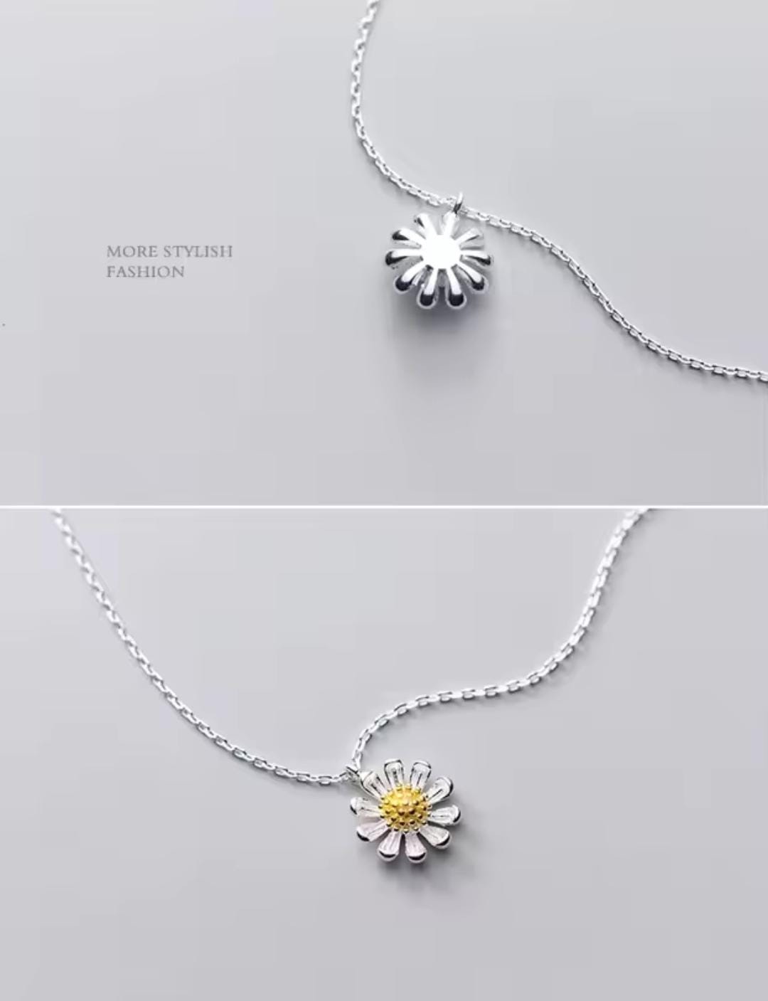 MODIAN🌼Chrysanthemum Pendant Necklace | 925 Sterling Silver Adjustable Chain
