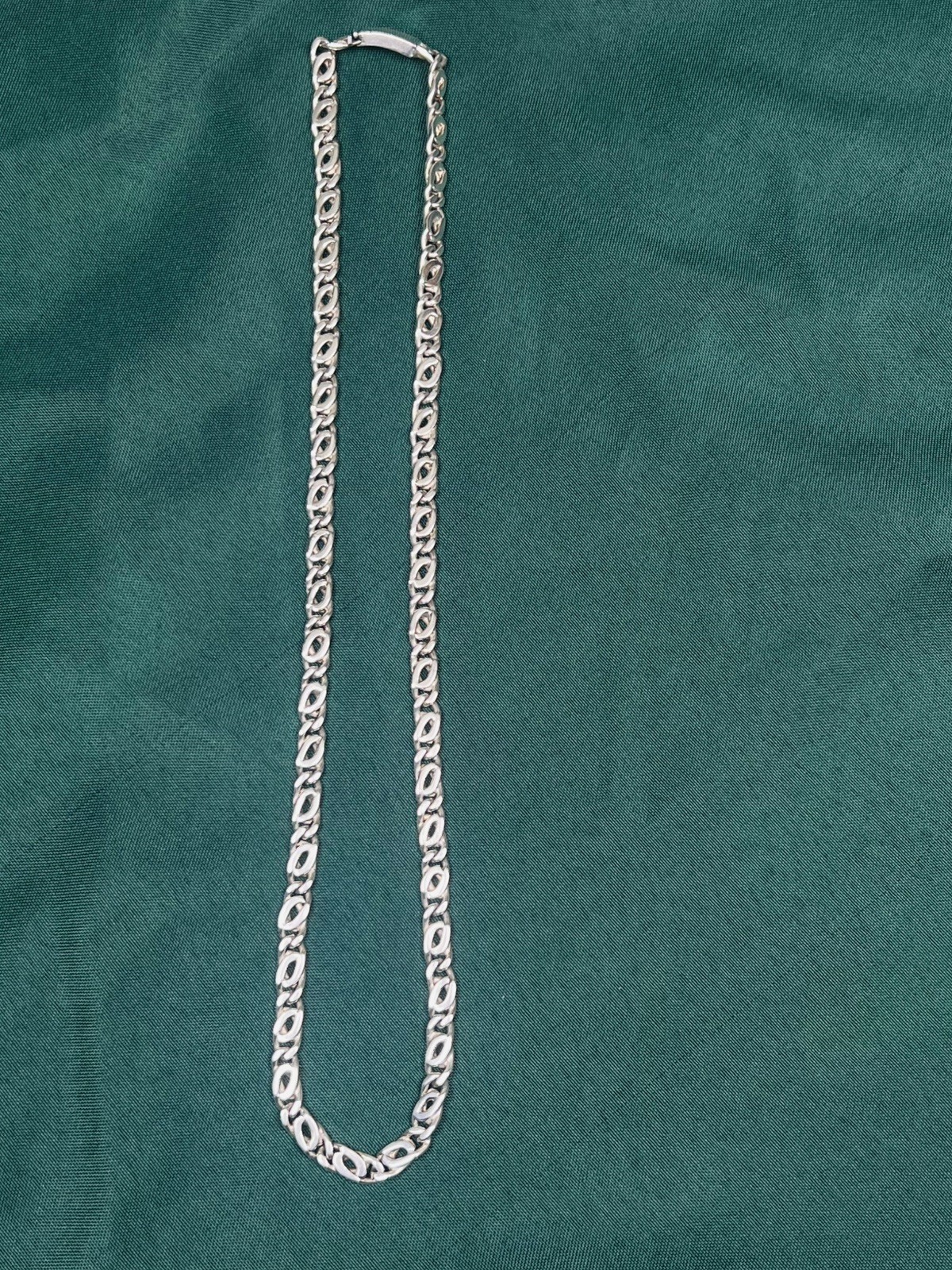 VTG MEXICO 925 STERLING SILVER ANCHOR SCROLL MARINERS CHAIN LINK NECKLACE 94g