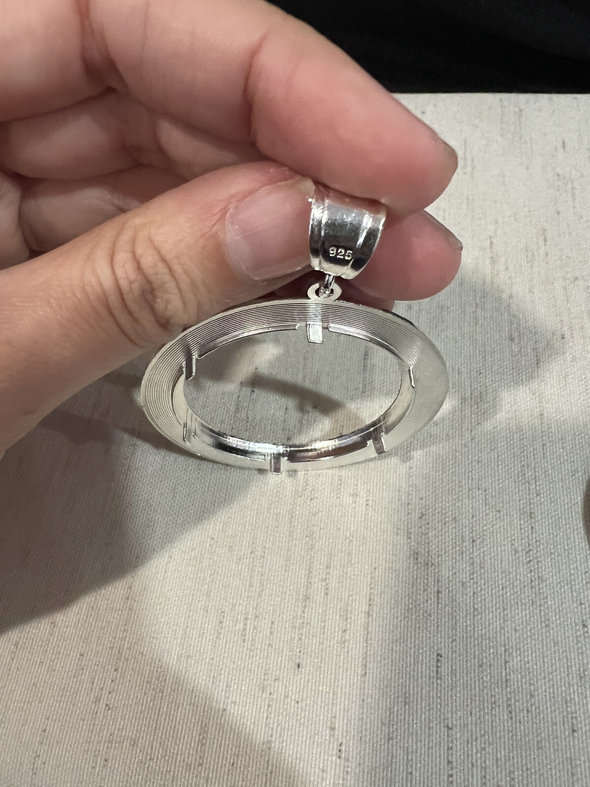 925 STERLING SILVER Bezel Greek Design Pendant FOR American Eagle Coin Medal