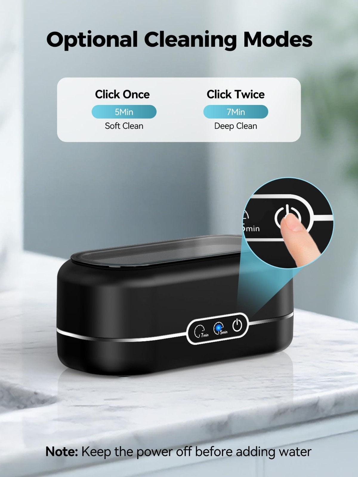 Ultrasonic Jewelry Cleaner 48KHz – Deep Clean for Rings, Glasses, Dentures & Mor