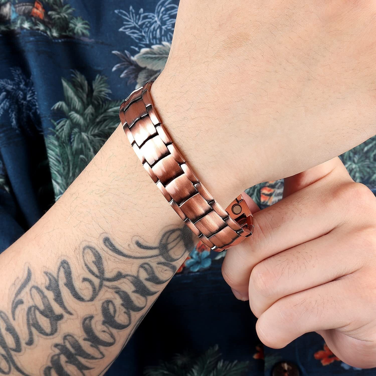 2 Pack Pure Copper Magnetic Bracelet Arthritis Pain Therapy Energy Cuff Bangle
