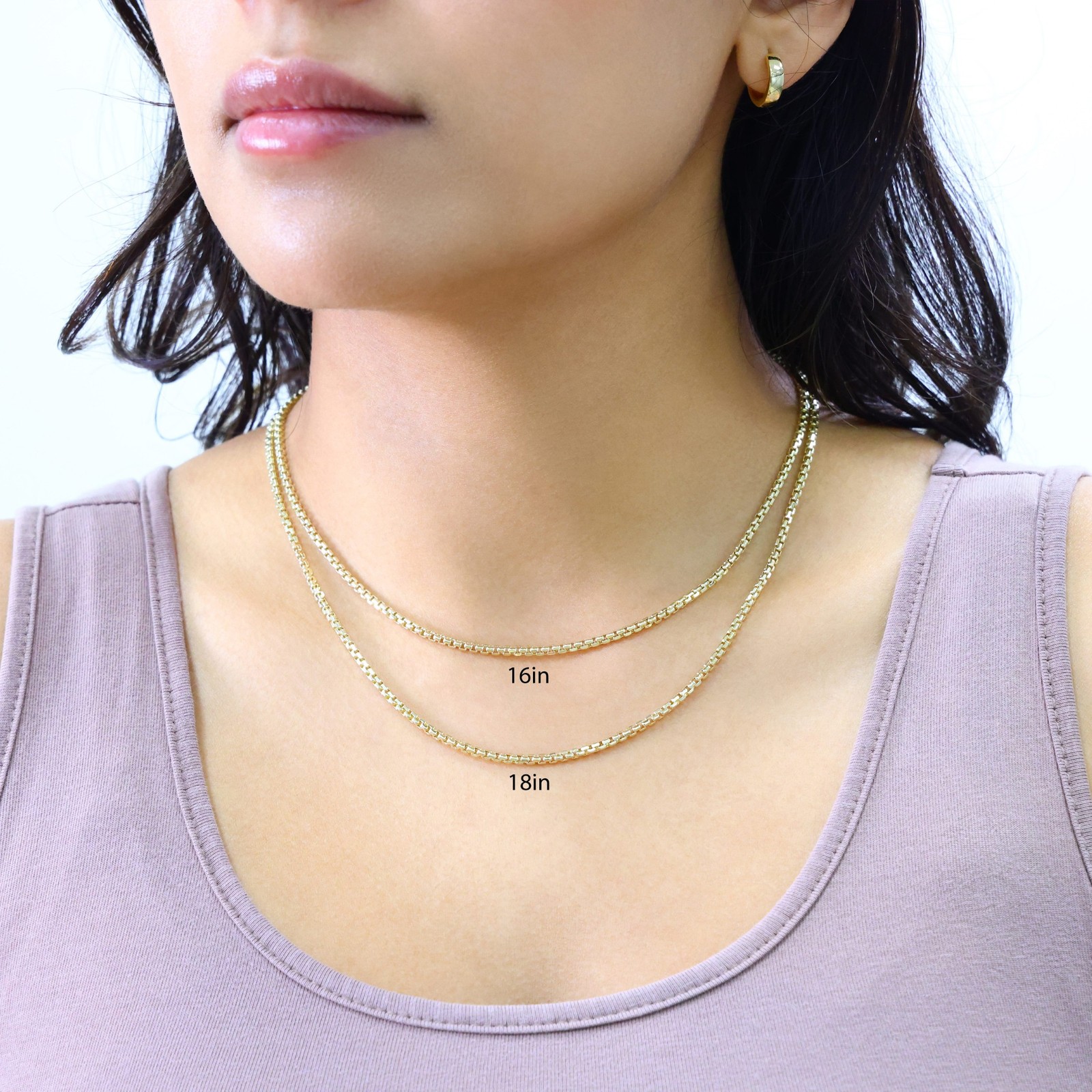 10K Yellow Gold 1.5mm-3.5mm Venetian Round Box Chain Necklace Men Women 16″- 30″