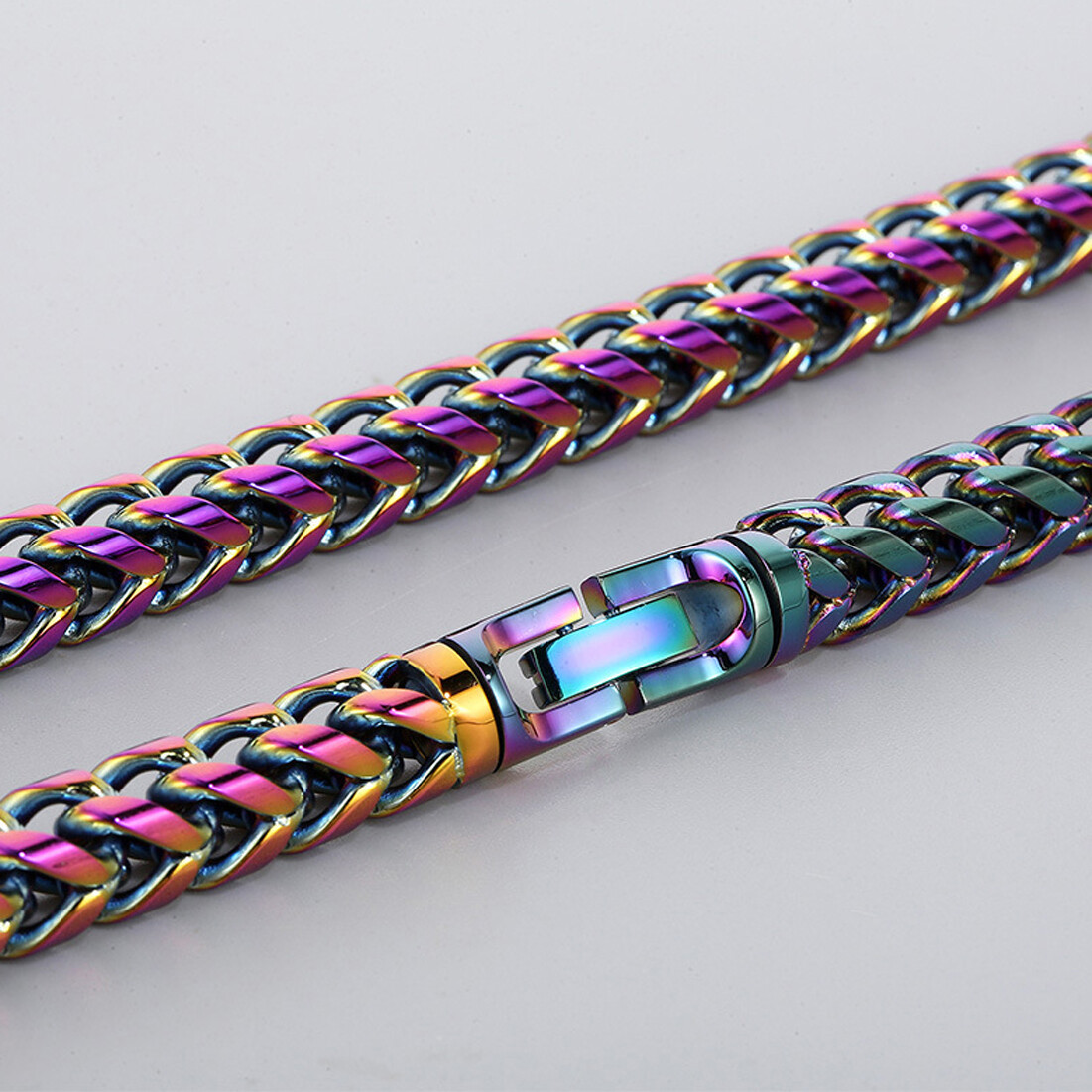 8mm/10mm Men Women 316L Stainless Steel Wheat Chain Necklace 5 Colors