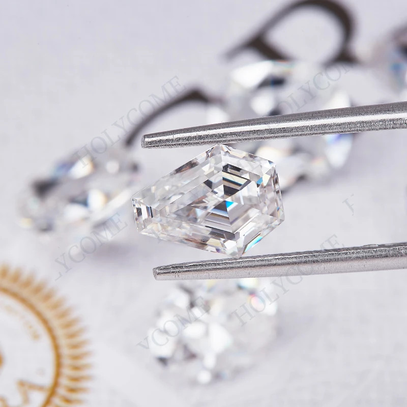 Fancy Cut Loose Moissanite Stones Coffin Shape D VVS1 Gemstones GRA Pass Tester