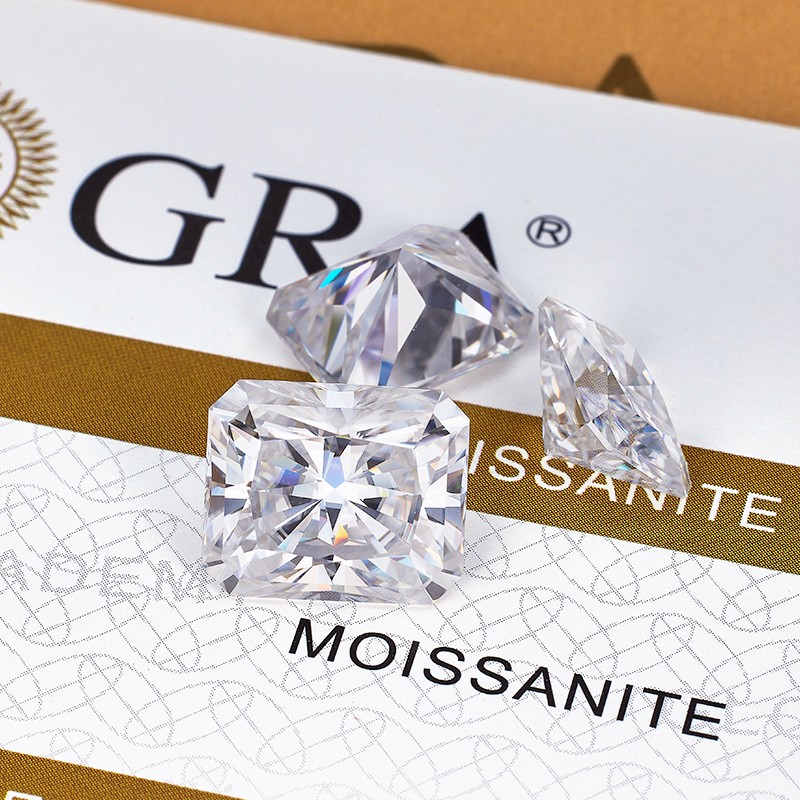 US Full Size Radiant Cut 0.2-10ct Sparkling Moissanite Loose D Color GRA VVS1