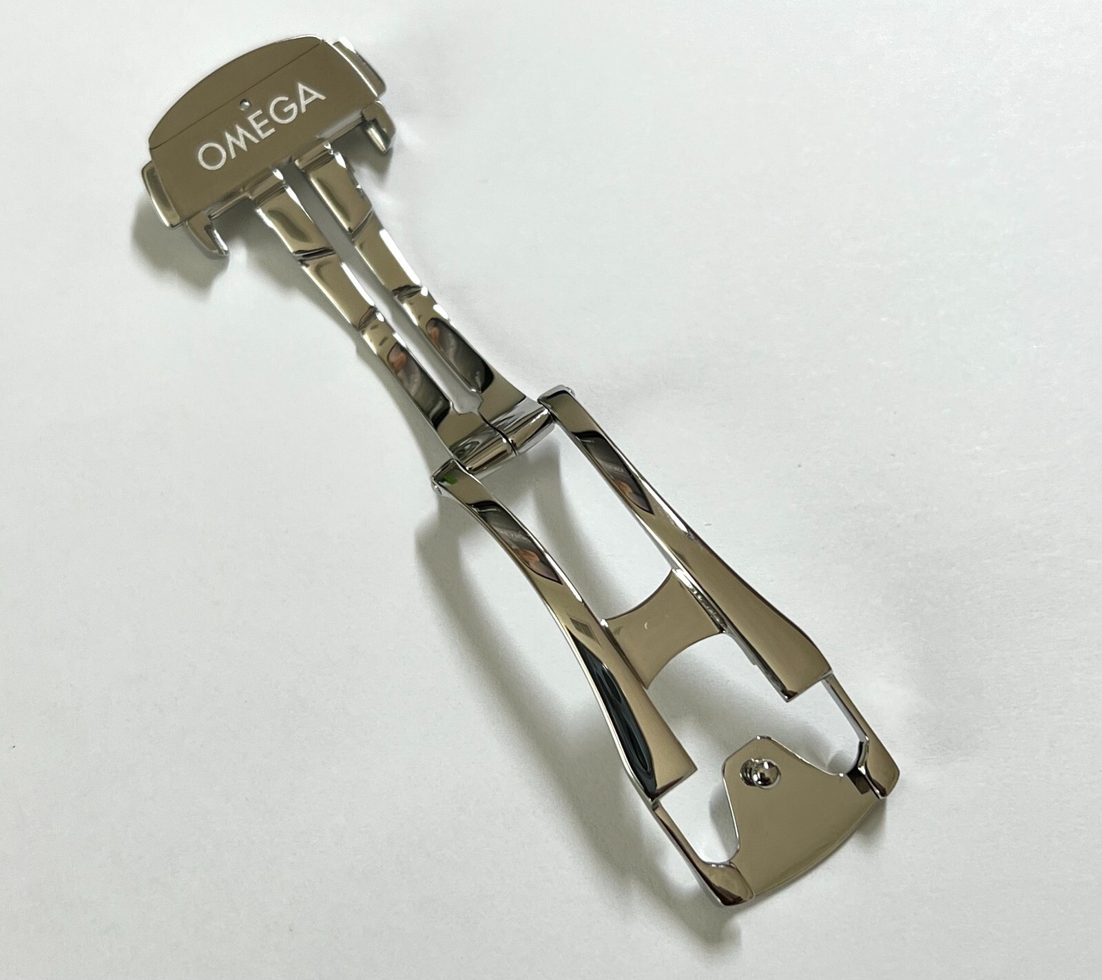 ORIGINAL OMEGA 16mm POLISHED STEEL DEPLOYMENT WATCH BUCKLE CLASP #94521613