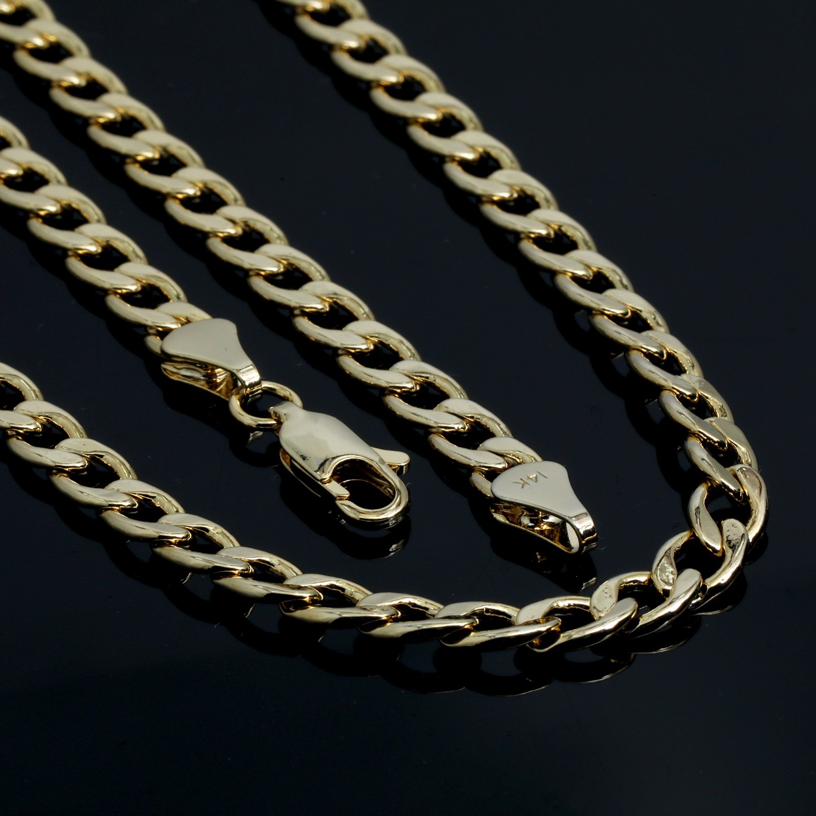 Jesus Pendant 14k Gold Plated Brass 5mm 20″ Cuban Link Necklace Choker Chain F1