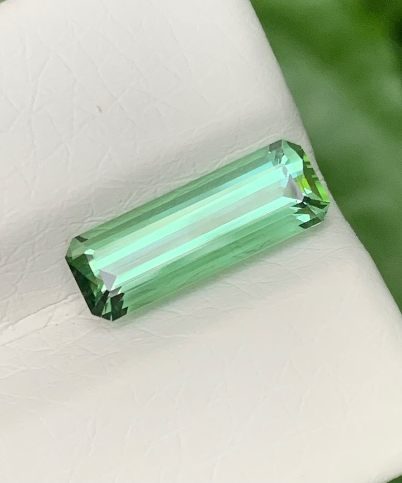 2.60 Ct Natural Mint Green Tourmaline – Emerald Cut – Afghanistan – 14.60 × 5.27