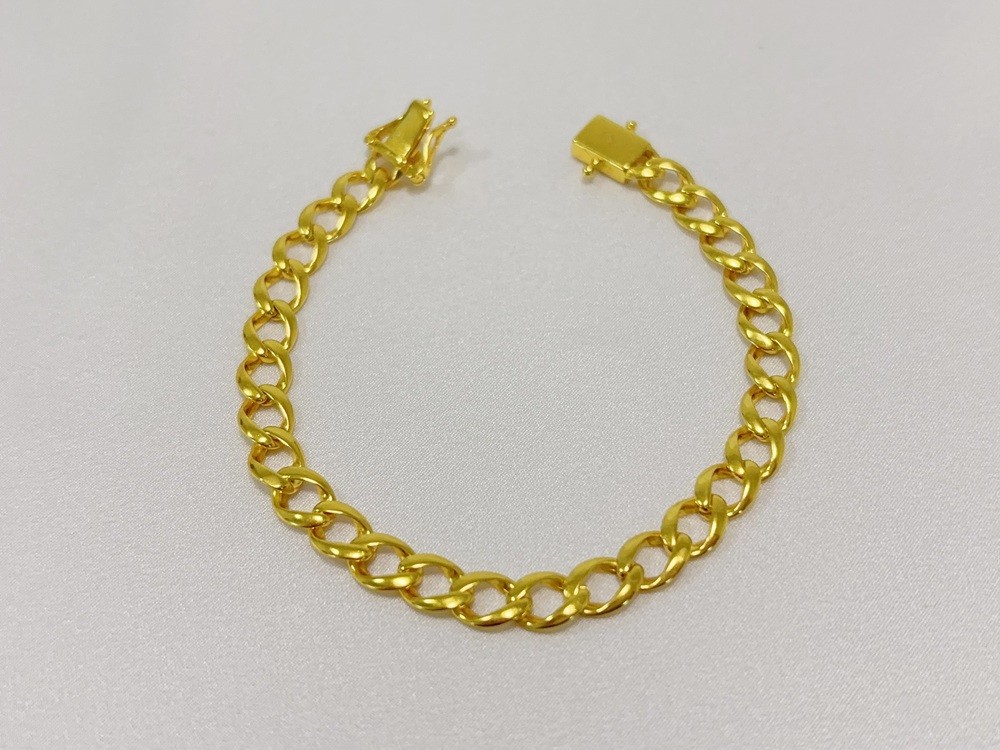 18K Yellow Gold Solid Cuban Link Chain Bracelet 8mm 8″ Unisex for Men Women