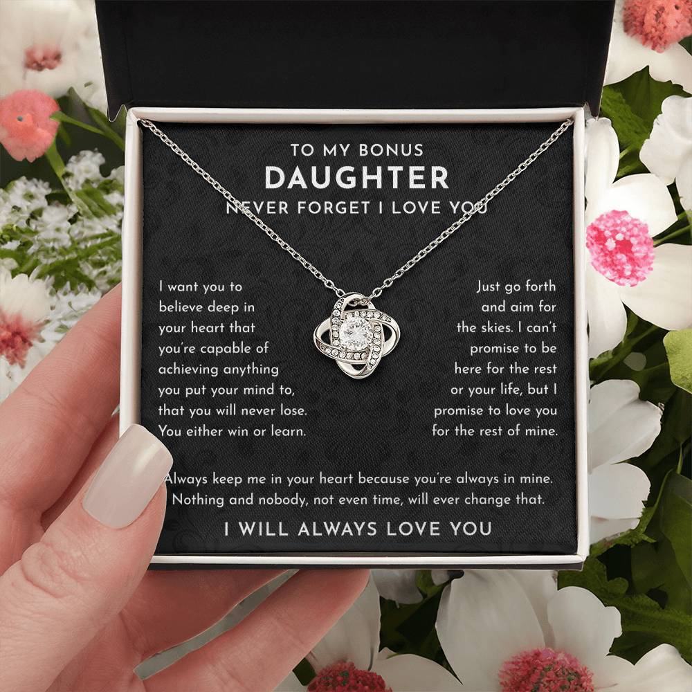 To My Bonus Daughter Gift, Bonus Daughter Necklace, Bonus Daughter Jewelry Gifts
