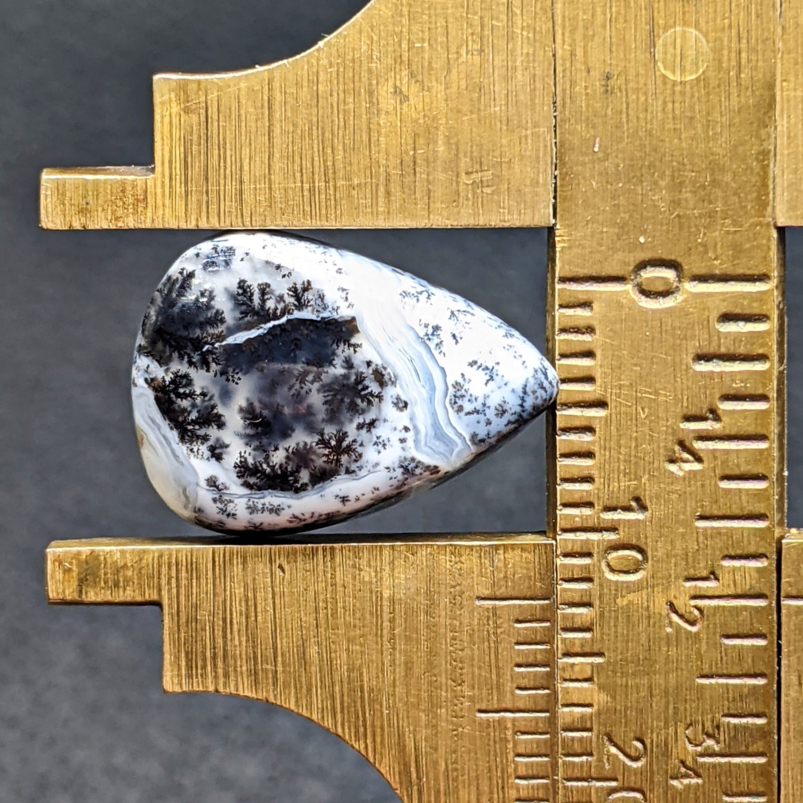 Natural Dendritic Opal Pear Shape Cabochon Loose Gemstone 15x10mm