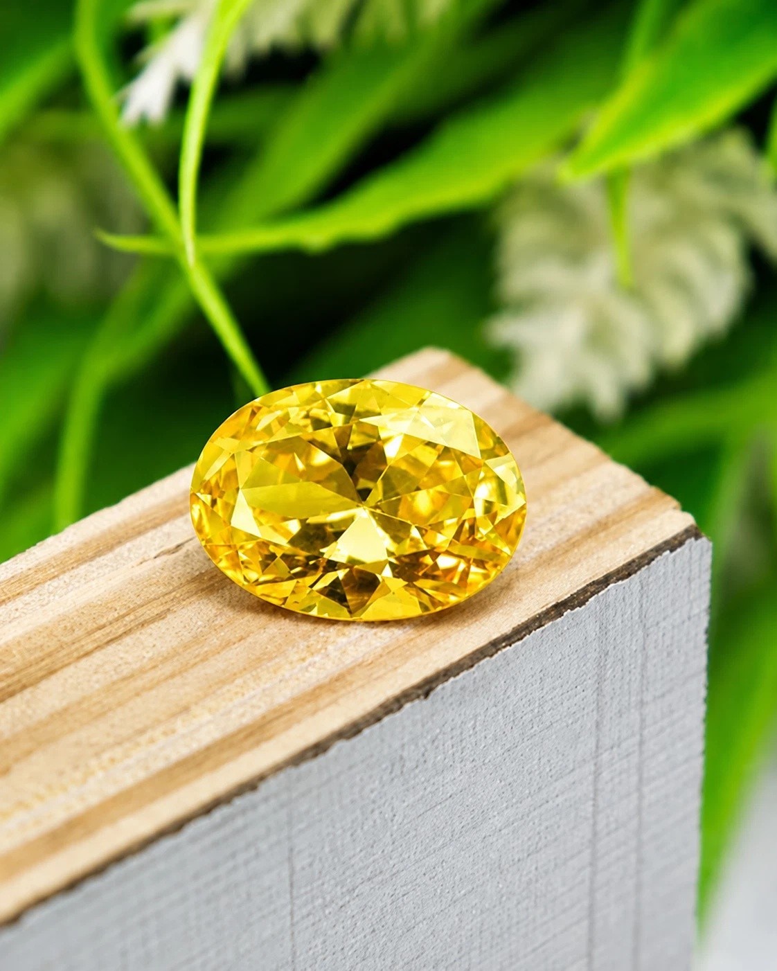Yellow Sapphire Oval Cut 10.65 Ct Sri Lanka Lab-Created Certified Loose Gemstone