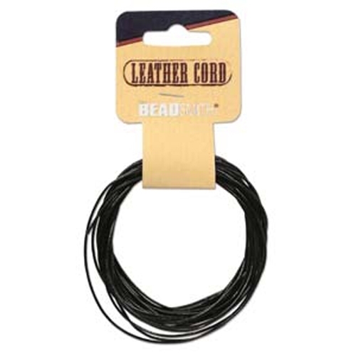 0.5mm Black Leather Round Cord 5 yards 41640