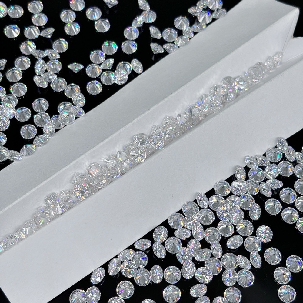 1000pcs 0.8mm-3.0mm Round Cut D Color White Loose Moissanite Stone for Jewelry