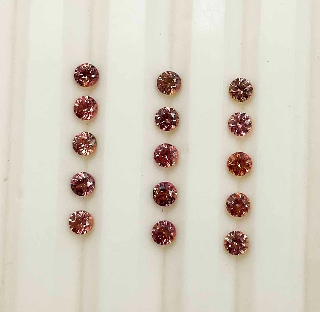 Natural Orange Sapphire Round Cut Loose Gemstone Lot 20 Pcs 2.50 MM