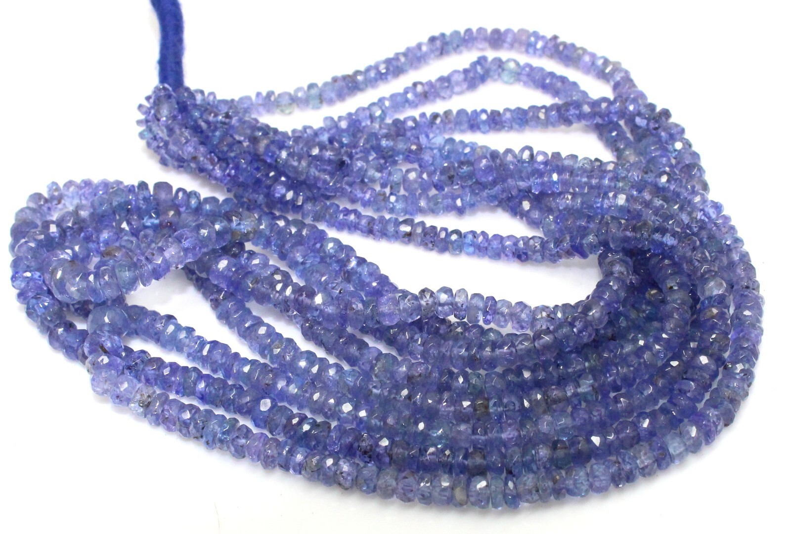 AAA Natural Tanzanite Faceted Rondelle 3-4mm Gemstone Beads 13 Inch Long