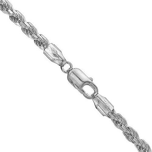 5mm Sterling Silver D/C Rope Chain Necklaces Bracelets Handmade Italy 7 to 30 in