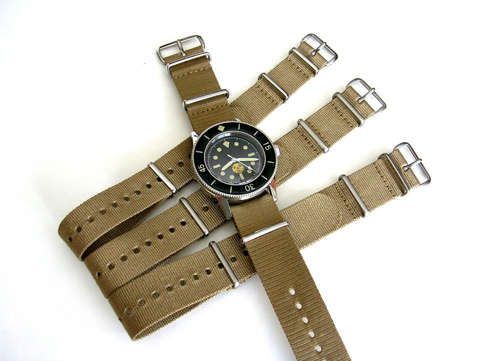 NATO G10 Khaki Brown Ballistic Nylon Military watchband strap IW SUISSE 18 20 22