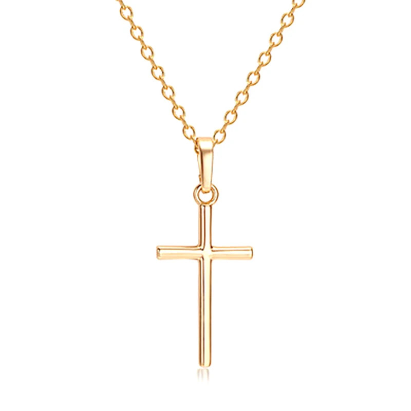 Punk Hip Hop Cross Pendant Clavicle Chain Crystal Jesus Cross Dangle Necklace Si
