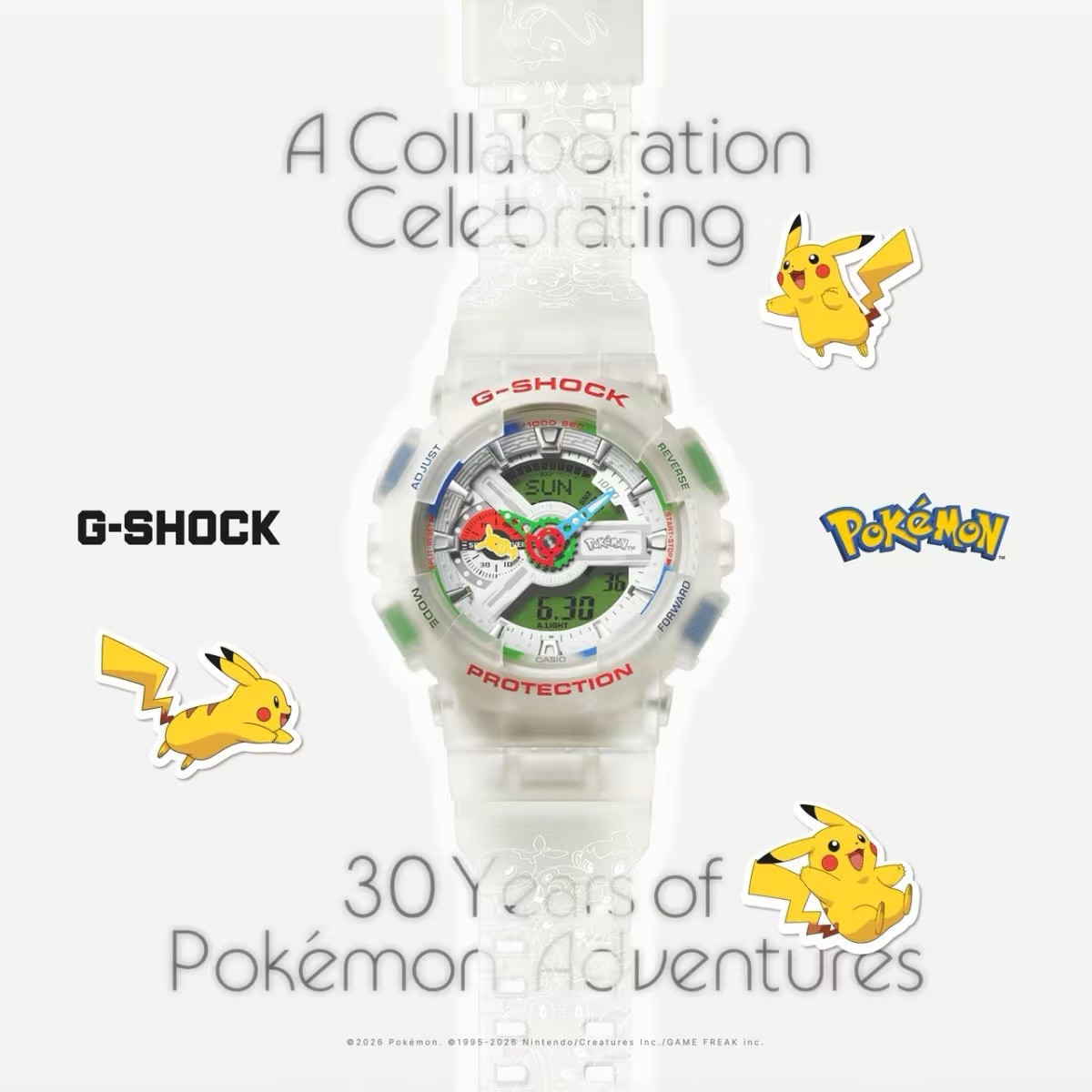 CASIO G-SHOCK x Pokemon GA-110PKM-7A Limited 30th Anniversary In Hand