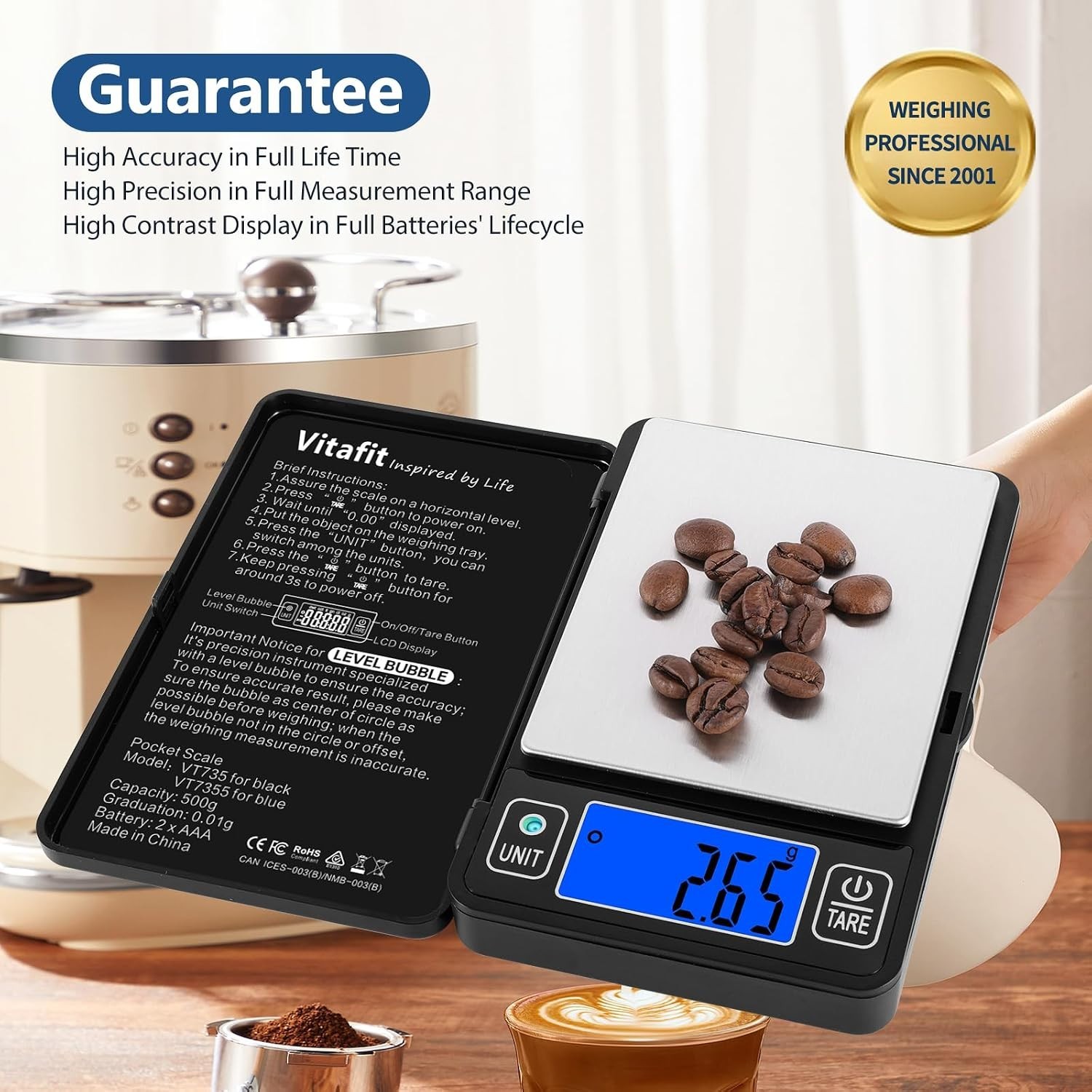 High Accuracy 500g Digital Gram Scale with Level Bubble – Portable and Precise