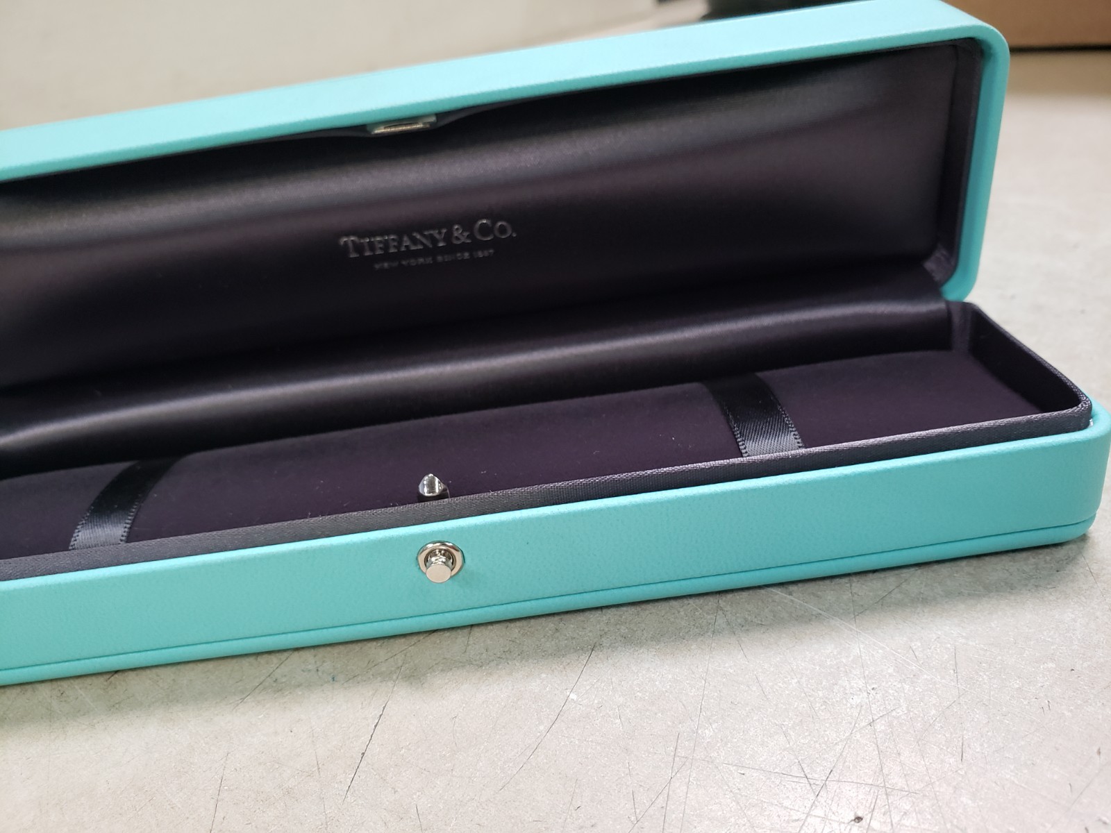 Tiffany & Co. Engagement Blue Leather Bracelet Empty Box Case