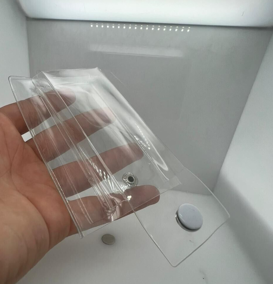 Clear Plastic Watch Snap Pouch With Slot For Card or Papers