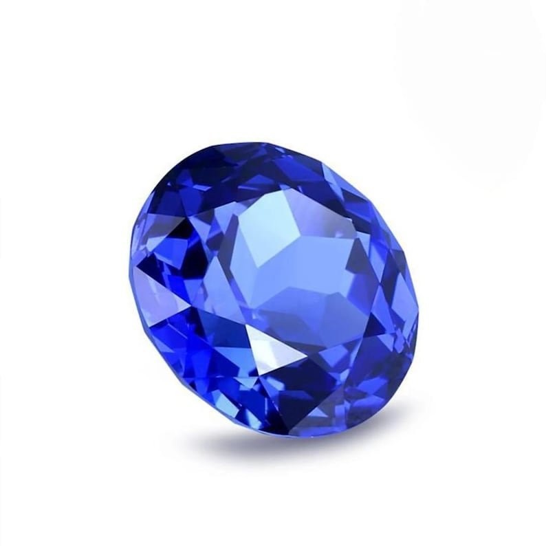 AAA+3 Ct Blue Color Lab Grown Blue Sapphire Round Cut VVS1 Loose Gemstone