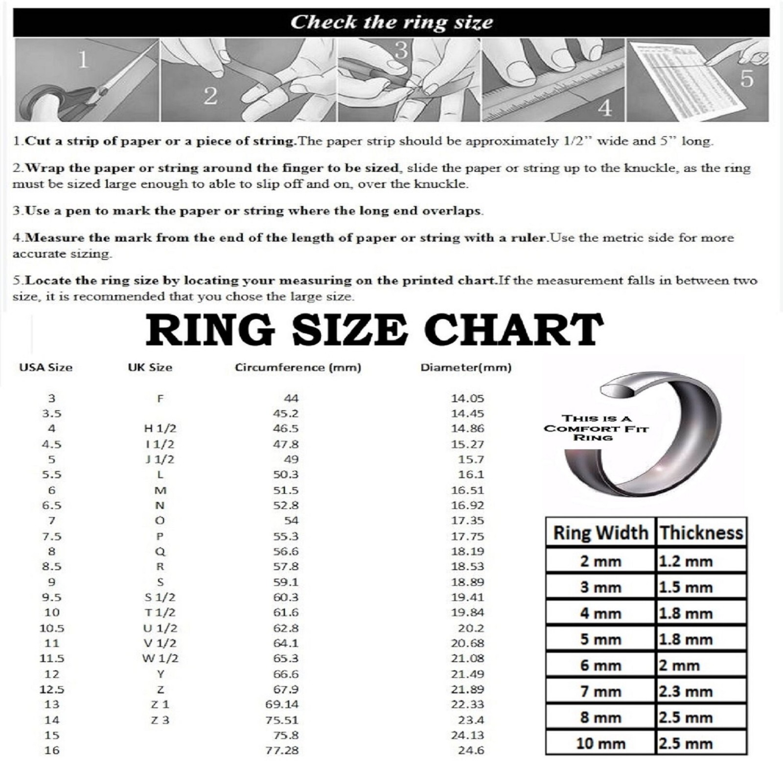 Custom Engraved Classic Stainless Steel Band Half Dome Ring Comfort Fit