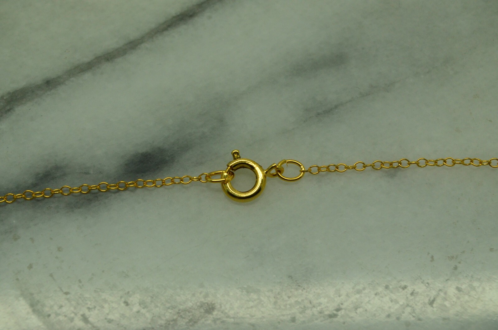 16.25″ YELLOW GOLD FILLED DAINTY CABLE CHAIN SPRING RING CLASP NECKLACE W/ TAG
