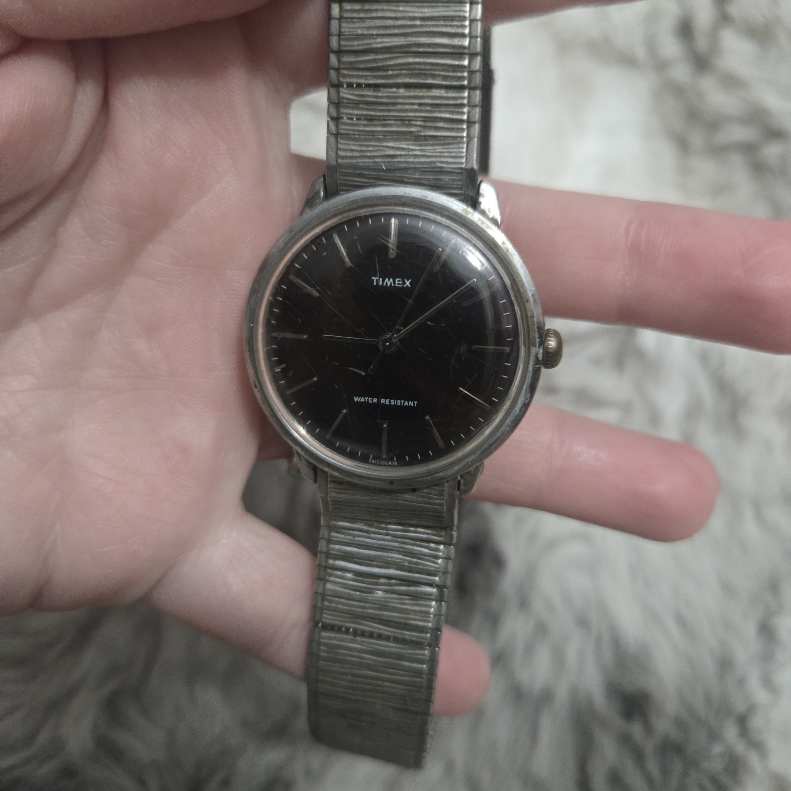 1970s Timex Marlin Silver Toned Manuel-Winding Men’s Watch Mechanical