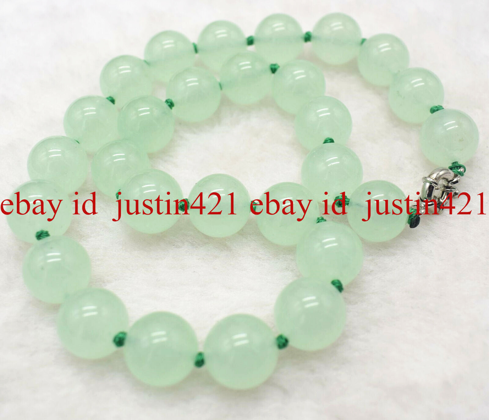 Huge 14mm Natural Light Green Jade Round Gemstone Beads Necklace 16-100″ AAA+