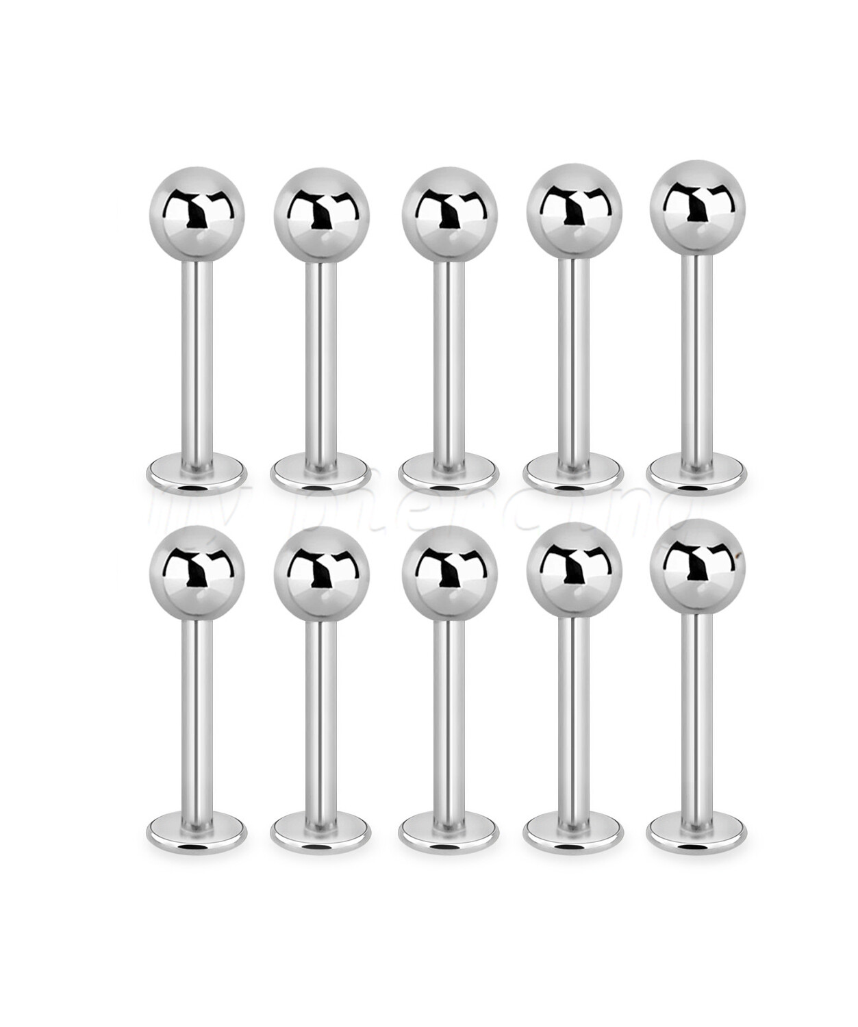10pcs. 20G 0.8mm Ball Top Surgical Steel Labret Stud Ear Helix Cartilage Tragus