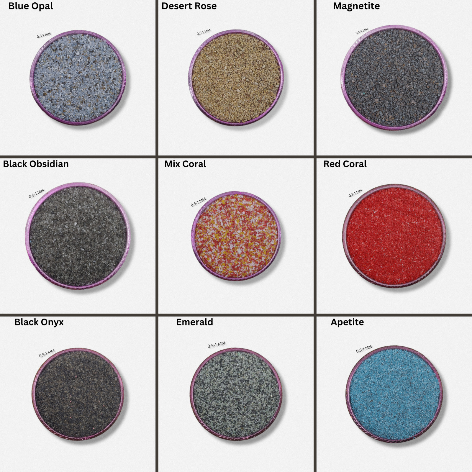 Crushed Gemstone Coarse 0.5-1 MM Crushed Powder For Ring Inlay Woodwork Inlay