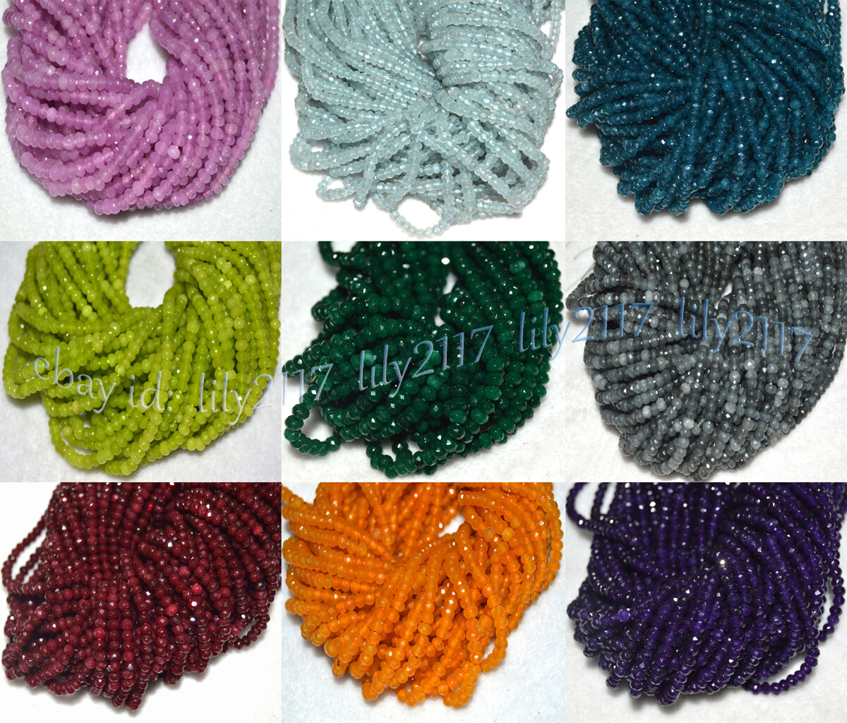 2x4mm Natural Faceted Multicolor Gemstone Rondelle Abacus Loose Beads 15 inch
