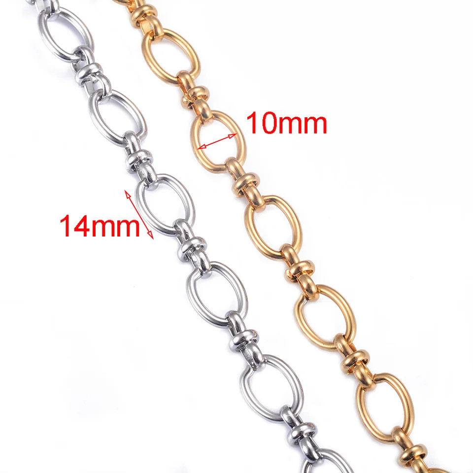 Heavy Oval Necklace Stainless Steel Big Link Punk Chain Chunky Men Jewelry