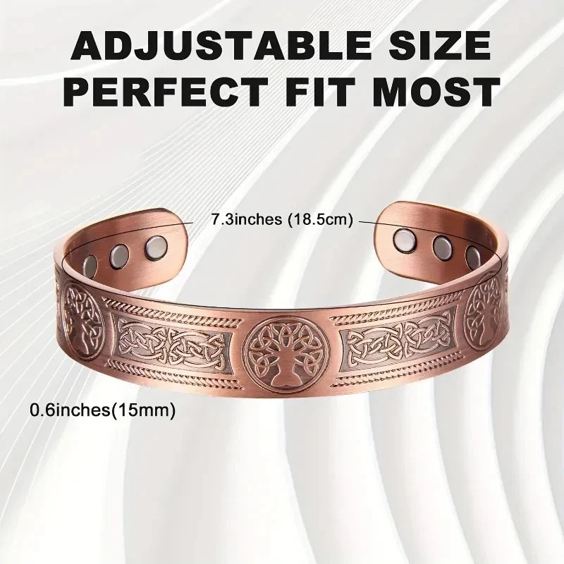 Copper Magnetic Bracelet for Arthritis Pain Relief Powerful Magnets Energy Cuff