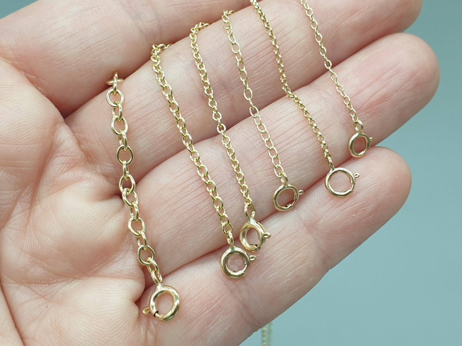 9ct Yellow Gold Extender Chain 9k Safety Bracelet Necklace Extension 0.5″ to 4″