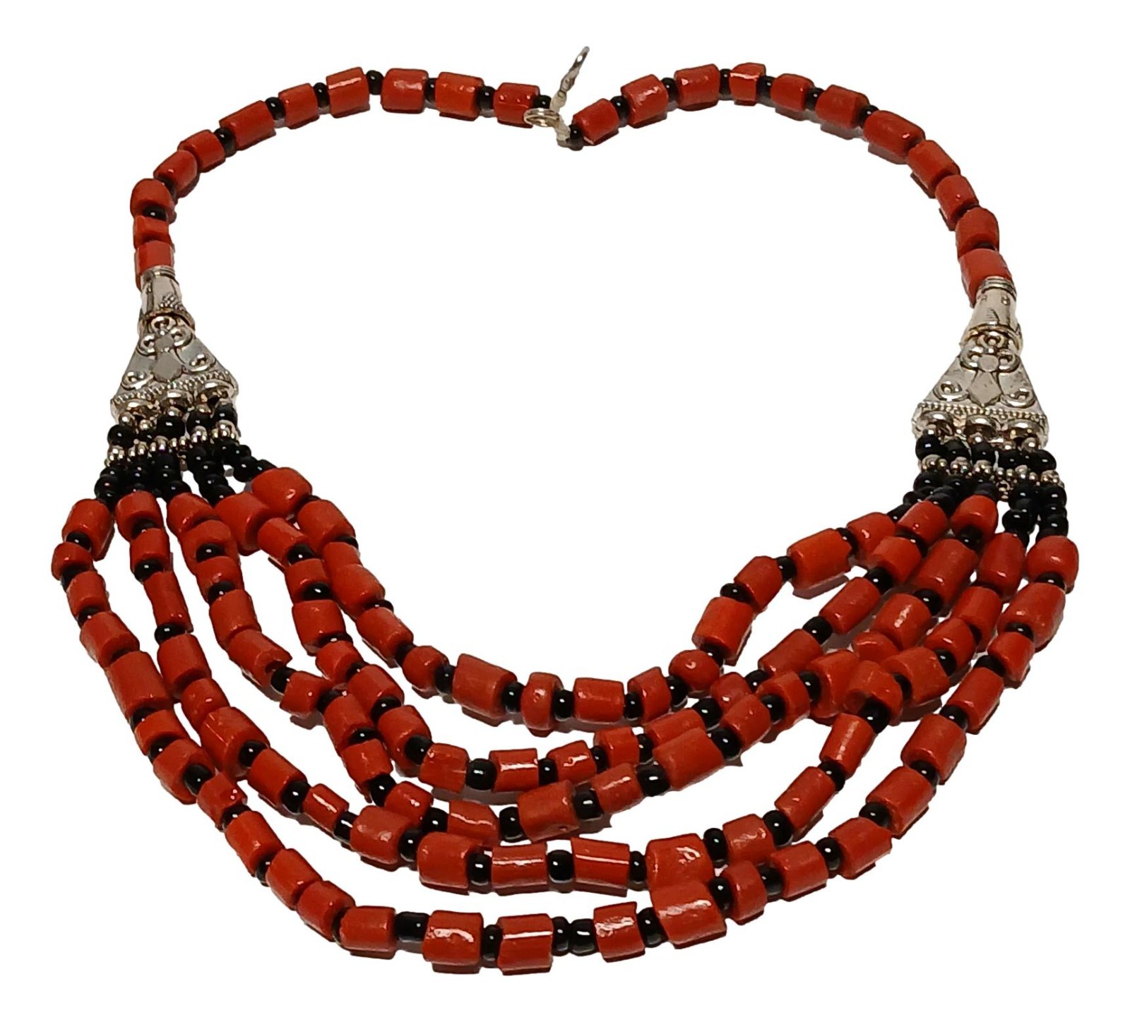 Moroccan Berber Imitation Coral Necklace Handcrafted Tribal Ethnic Jewelry