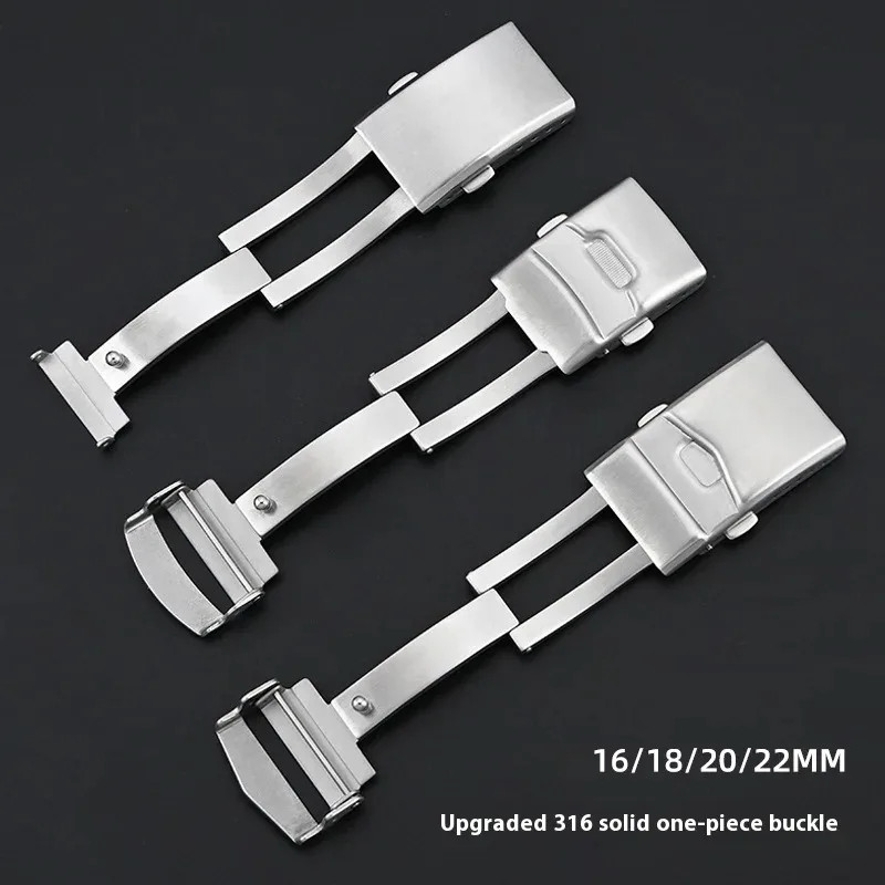 16mm 18mm 20mm 22mm Watch Clasp Folding Buckle 316L Solid Stainless Steel