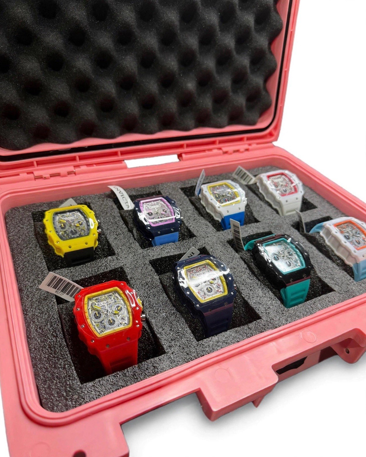 Mixed Lot of Unisex Adult Wristwatches in Foam Hard Travel Case