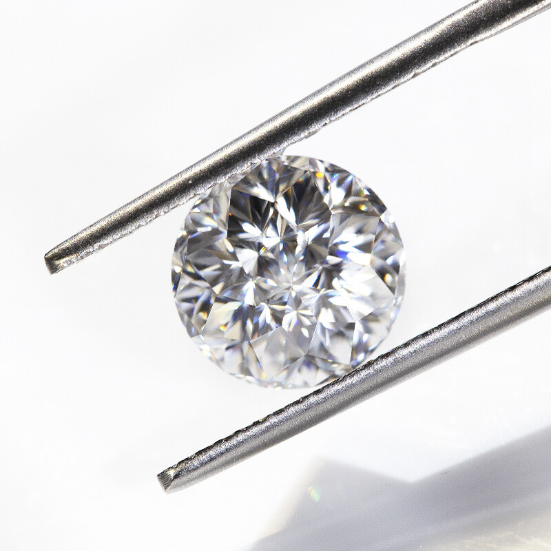 Round Emperor Cut Super White Loose Moissanite Gemstone D Color VVS1 For Jewelry