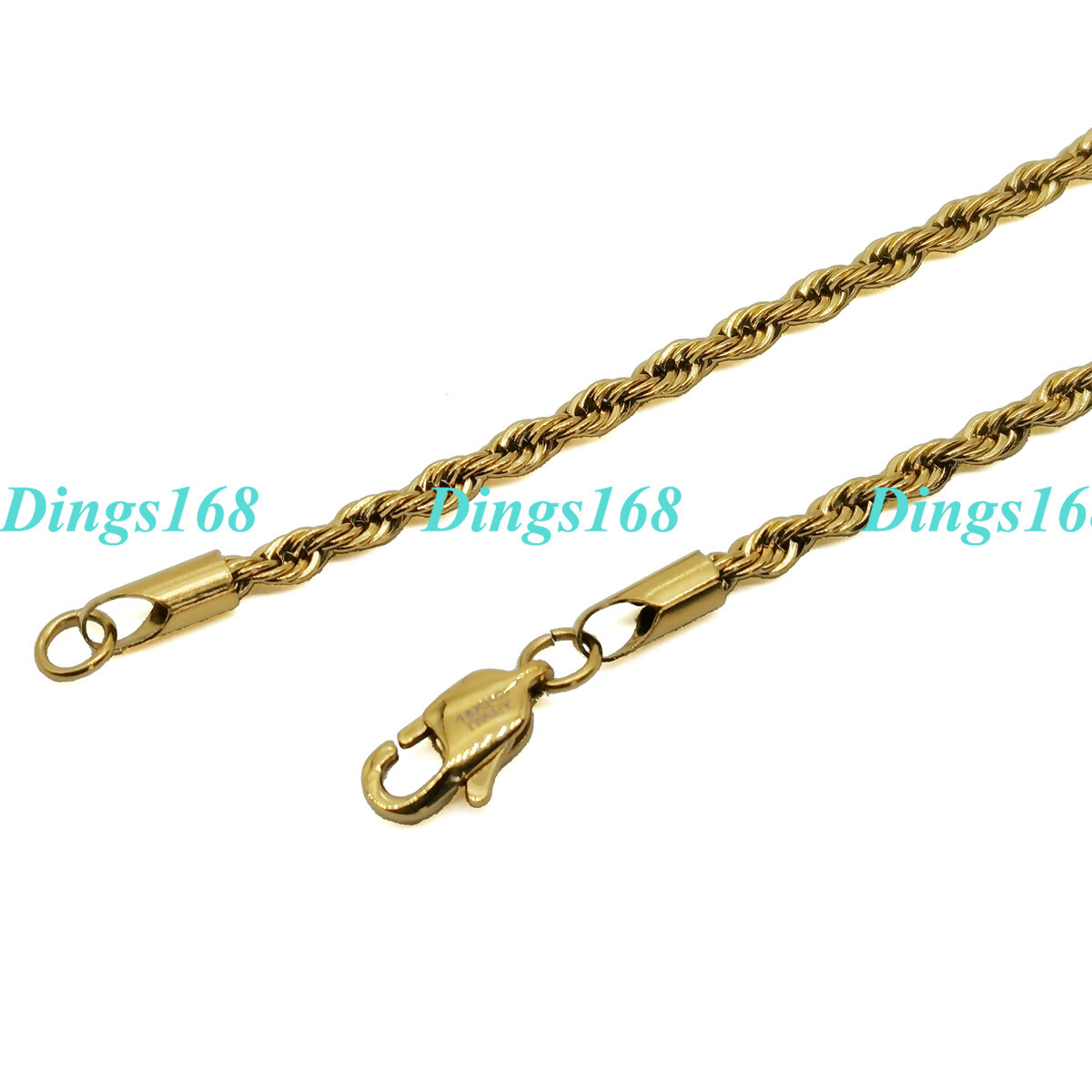 Real 18K Yellow Gold Filled Italian 4mm Chunky Shiny Rope Chain Necklace 16″-32″