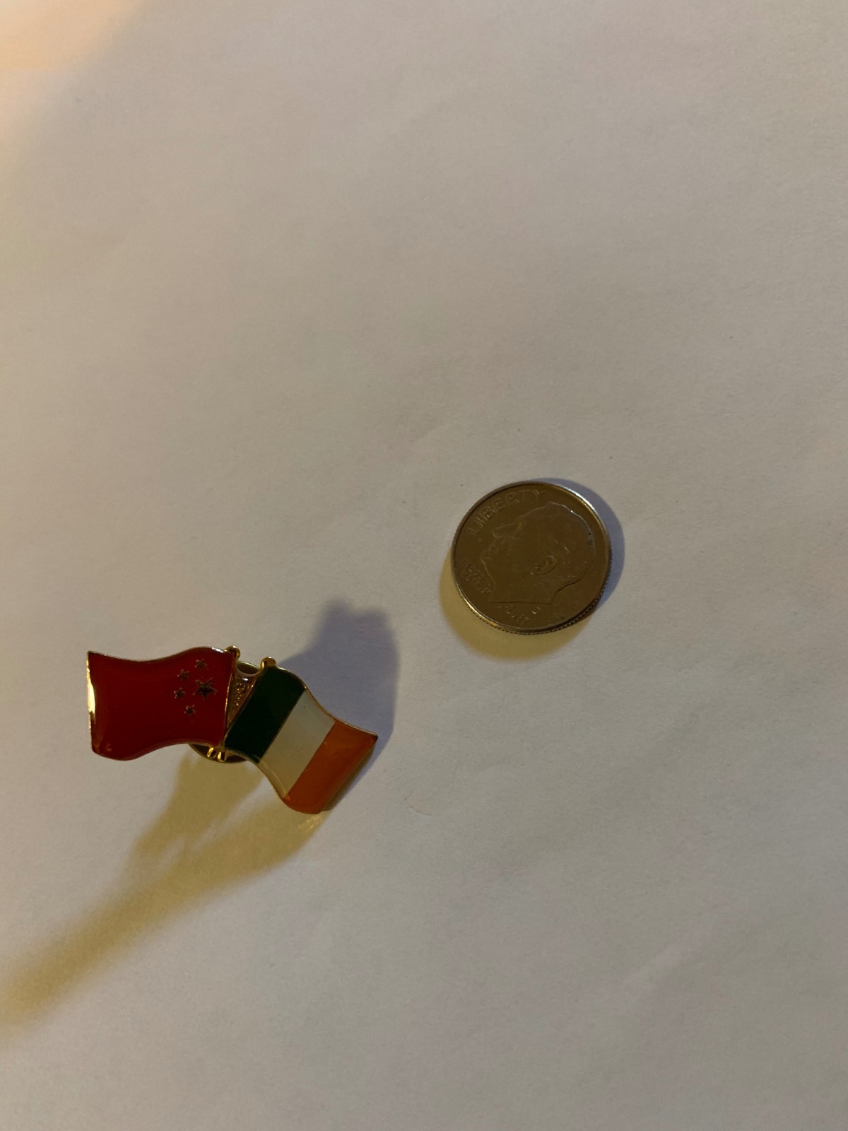 China And Italy Flag Joined. European and Chinese Pride Lapel Hat Pin