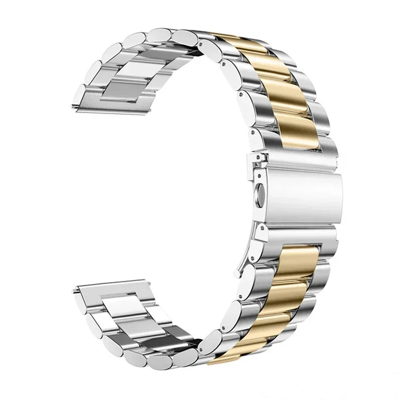 22mm Stainless Steel Watch Band Classic Strap W/ Quick Release Spring Pins