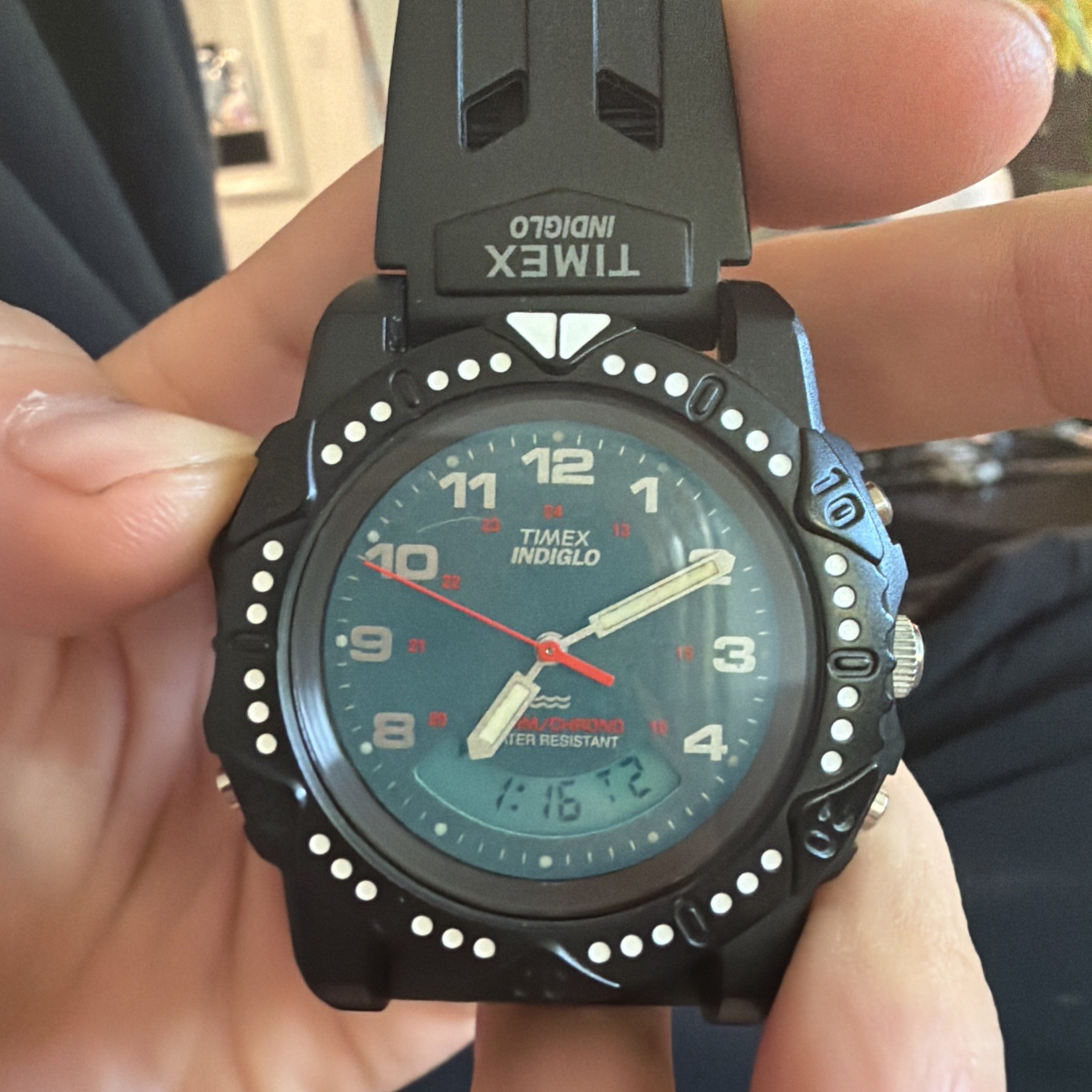 Timex B29 Digital Chronograph Watch Vintage Digital-Analog w/ Original Compass