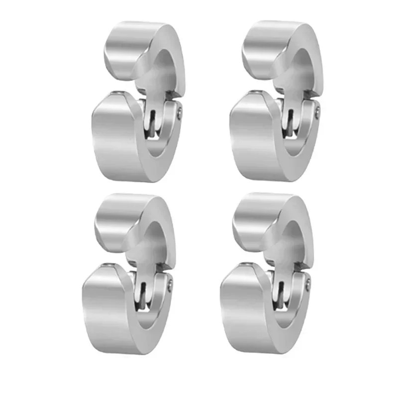 2pcs 316L Cuff Earring Non Piercing Hoop Earring Clip On Earring Fake Piercing