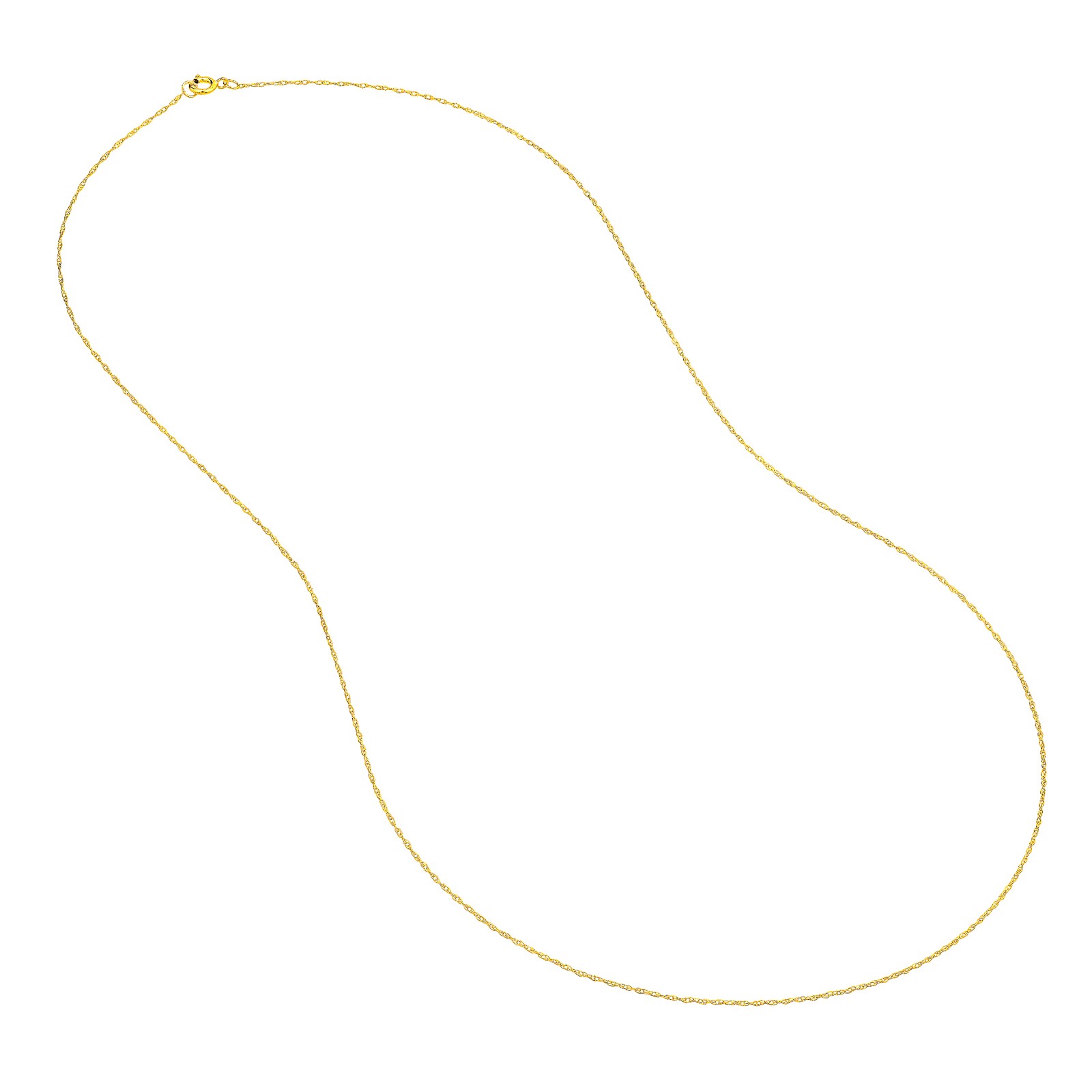 0.6mm Open Dainty Twisted Rope Chain Necklace Real Solid 14K Real Yellow Gold