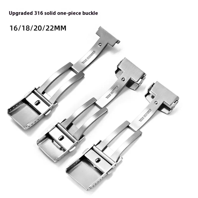 16mm 18mm 20mm 22mm Watch Clasp Folding Buckle 316L Solid Stainless Steel