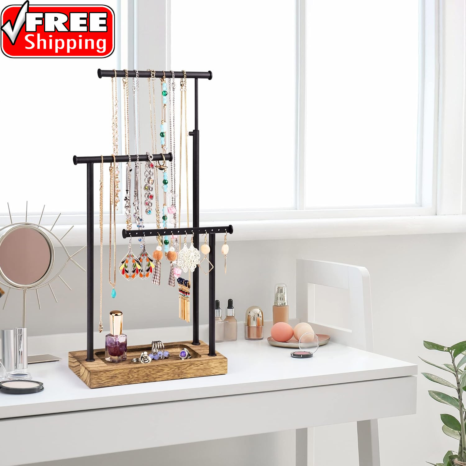 Jewelry Organizer Stand, Extra Tall Necklace Holder Jewelry Holder, Gift Idea (C